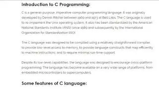 Introduction of C Language