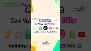 Zong 3 Day Package Rs. 25 PKR 🤩 | Low Value Offer | What Information