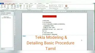 Tekla Modeling & Detailing Basic procedure Tamil