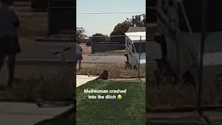 Mailwoman Crashes Into Ditch (Ring Camera) 😂 #funnyvideo #ringcamera #youtube  #trending #shorts