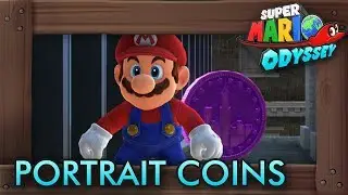 Super Mario Odyssey - All Purple Portrait Coins (Metro Kingdom)