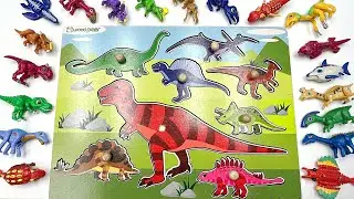 Dinosaur Puzzle Fun Video! Finding Lost Dinosaurs -Tyrannosaurus Triceratops Spinosaurus