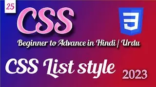 how to use list-style-type list-style-position list-style-img | CSS tutorial in Hindi Urdu