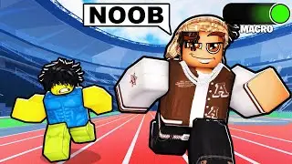 SECRETLY CHEATING USING A MACRO IN ROBLOX TRACK & FIELD INFINITE..