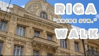 SPECTACULAR ARCHITECTURE OF RIGA || BRIDE 👰‍♀️ STR. || 4k HD no words, music only