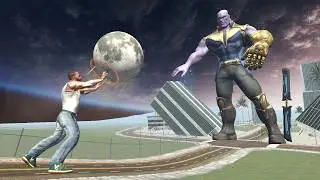 Franklin Fight Giant Thanos in Indian Bike Driving 3D