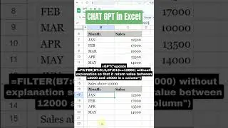 CHAT GPT in Excel #shorts #shortvideo #excel #exceltutorial #ytshorts