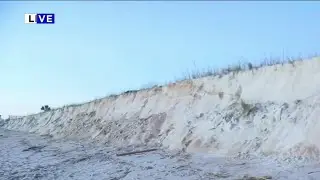 Vilano Beach sand dunes after storm