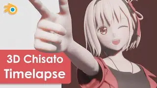 Chisato Nishikigi - Lycoris Recoil - 3D Modeling Timelapse