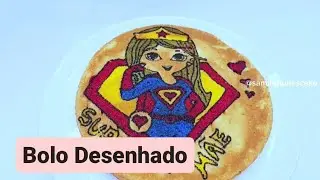 BOLO DESENHADO | PINTADO PARA O DIA DAS MÃES | SAMIRA NUNES