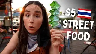 $5 Night Market STREET FOOD Challenge | Chiang Mai Thailand 🇹🇭