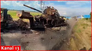 Ukrainian fighters advancing in Kursk show destroyed Russian military equipment along the way