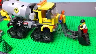 LEGO Cars experemental Concrete mixer truck, police car and monster truck Video for Kids