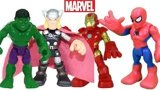 Marvel Super Heroes Spiderman, Ironman, Thor, Captain America & Hulk Adventure!