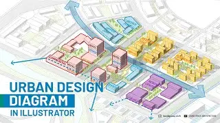 SASAKI Style Urban Diagram with Axonometric Text in Illustrator