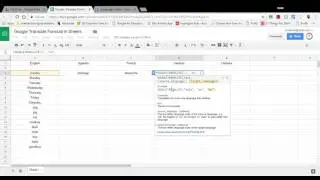Google Translate Formula in Google Sheets