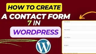 contact form 7 WordPress tutorial | how to create a contact form in WordPress | Contact form 7