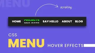 Navigation Menu Bar Hover Effects Using Html & CSS | Menu Hover Effects