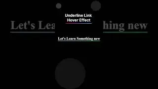 Draw Underline Link Hover Effect CSS | CSS  Hover Effect | #html #css #javascript #coding #shorts