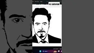 Robert Downey Jr. Sketch using Python Turtle 🐢 Graphics in Python Coding #shorts #coding #ironman