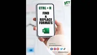 Ctrl + H || Find & Replace Formats in Excel 