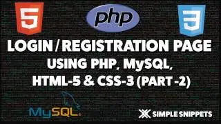 Login and Registration page in PHP and MySQL - Part 2