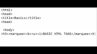 Html Basic Tags | simple basic tags html | bold | italic | underline | marquee | tags html