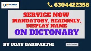 Make field Mandatory, Readonly, Visible on Dictionary in ServiceNow explained by Uday Gadiparthi