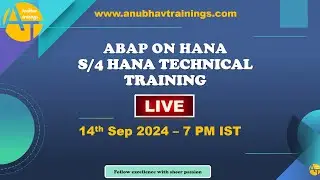 SAP ABAP on HANA cum S/4HANA CDS AMDP ODATA Fiori Training demo on 14th Sep 2024 / 7 PM