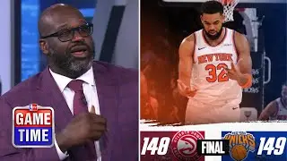 NBA Gametime crew reacts to Knicks beat Hawks 149-148 in OT; Karl-Anthony Towns outplayed Trae Young