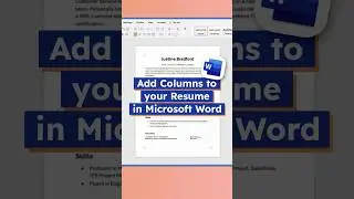 How to Add Columns to your Resume in Microsoft Word 📁 