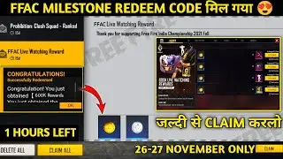 Free Fire Redeem Code Today | 26 November Redeem Code Free Fire | FF Redeem Code Today 26 November