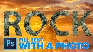 how to make ROCK TEXT & fill text with image in PHOTOSHOP