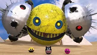 Robot Pacman & Ms-Pacman & Robot Pacman VS Evil Black Spiky Pacman Q7