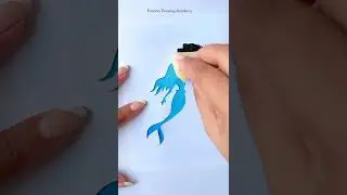 How to Paint A Mermaid Under water || Watercolor Painting with DOMS Brush Pen #satisfyingart