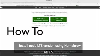 How to Install Node.js  LTS using Homebrew