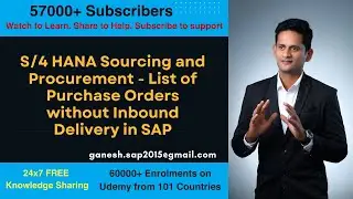 S/4 HANA Sourcing and Procurement - List of Purchase Orders without Inbound Delivery in SAP