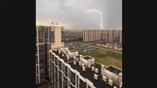 Долгожданный дождь с грозой в Краснодаре. 20 июля 2024.