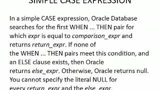 SQL Case Expressions in Oracle