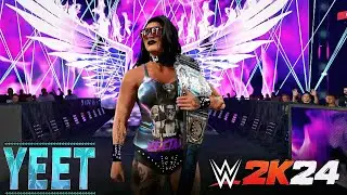 WWE2K24 Rhea Ripley YEET Attire w/New YEET BELT Entrance !