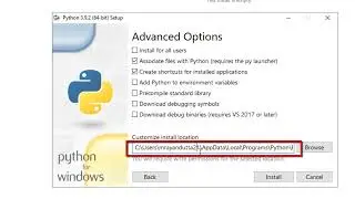 Python Installation in windows 10