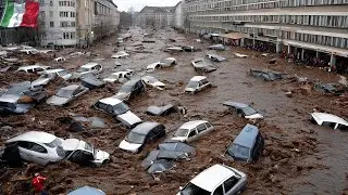 Italy now! Severe storms and flash floods sweep away hundreds of cars and homes