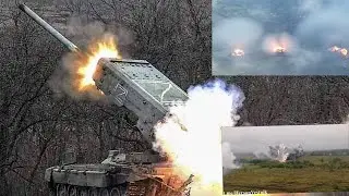 🔴 Ukraine  - Fierce Firepower Of The Russian TOS-1A Heavy Flame Thrower System Captured On Camera