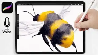 Watercolor Bumble Bee // SO Easy Watercolor Tutorial // Watercolor brushes for Procreate