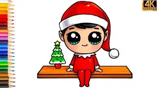 ОФИЦИАЛЬНЫЙ РОЗЫГРЫШ НОВОГОДНЕГО ЭЛЬФА 🧝КАК РИСОВАТЬ Деда Мороза - ЭЛЬФА ЛЕГКО 😍РИСУЕМ КАРТИНКИ 🌈
