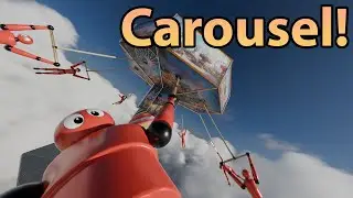 The ride on the carousel, Blender animation, RBDLAB addon, ragdoll and rope simulation, physics