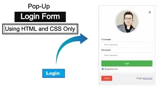 Popup Login Form Using HTML and CSS || HTML Login Form 2020