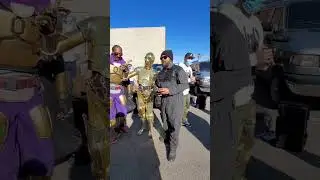 Snoop Dogg and Ice Cube ran into C-3PO during the Big Subwoffer video shoot!. #hiphop #starwars