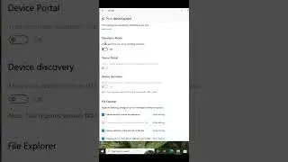 How to turn on and off developer mode in windows 10