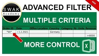 👍  EXCEL ADVANCED FILTER - MULTIPLE CRITERIA